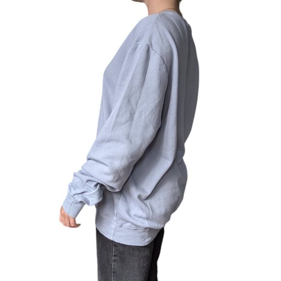 H&M Pastel Blue Oversized Crewneck Sweater Men Size Medium - Picture 2 of 12